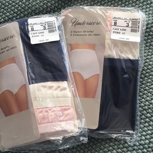 6 Pair Underscore Nylon Briefs Sz. 8 (2 package bundle)